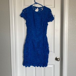 Womens cobalt blue lace dress